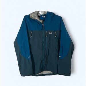 Rab Waterproof Event Active Blue Insulated Rain Hooded Coat Jacket LARGE